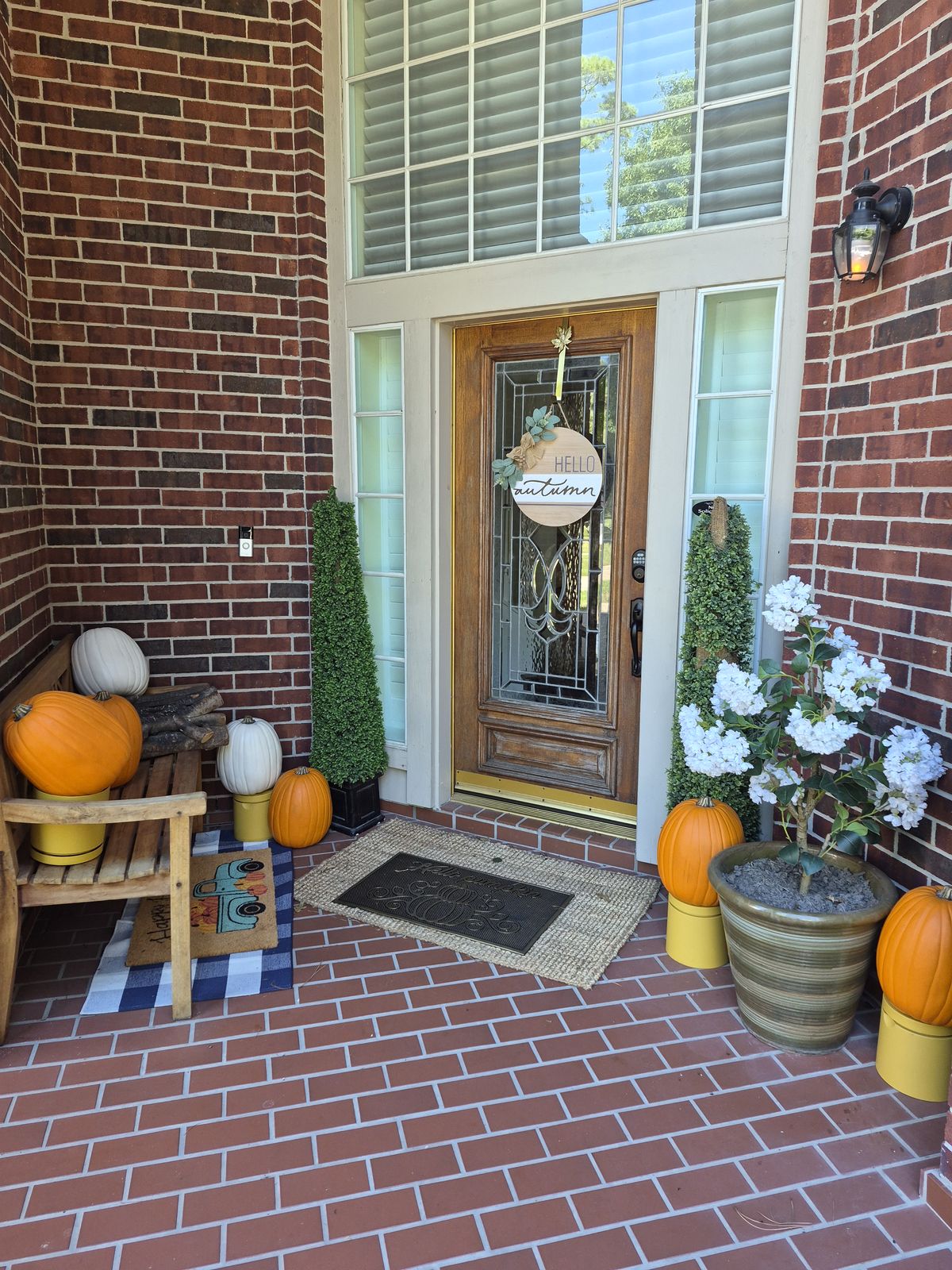 The front entry with a glass door